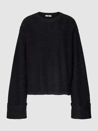 NA-KD Strickpullover mit fixierten &Auml;rmelumschl&auml;gen in Black, Gr&ouml;&szlig;e S