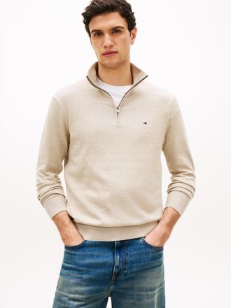Tommy Hilfiger ESSENTIAL COTTON ZIP MOCK