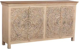 Wanderlust Deco Aparador de madera color beige 175x40x94