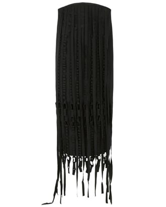 Ferragamo Strapless Tassel Wool Dress