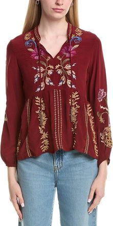 Johnny Was Steffania Silk Blouse