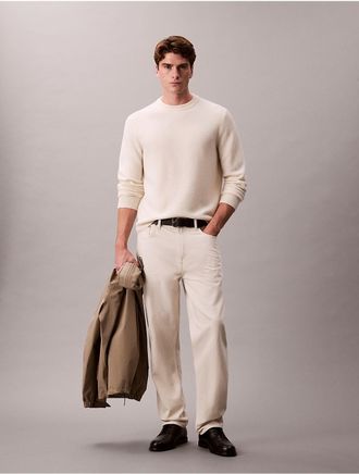 Calvin Klein Mens Merino Wool Relaxed Sweater - Neutral - XL