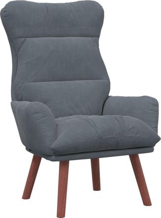 vidaXL Relaxing Chair Dark grey 69 x 74 x 93 cm Velvet Vidaxl