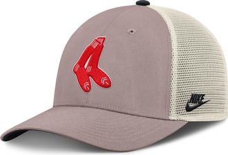 Nike Boston Red Sox Cooperstown Rise Nike Mens MLB Adjustable Trucker Hat in Brown | NB1L0M6HBRS-L4S