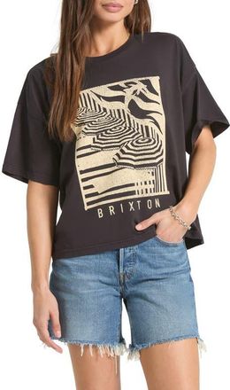 Brixton Poolside Boxy Cotton Graphic T-Shirt in Washed Black at Nordstrom, Size X-Small