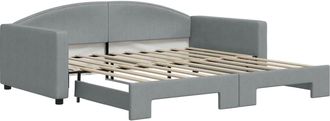 vidaXL Sof&aacute; Cama Nido Tela Gris Claro 100x200 Cm Vidaxl