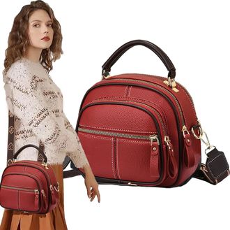 Generic Leather Bag, Fashionable Womens Sling Bag, 12.9 Inches Large Capacity Tote with Multiple Compartments, Stylish Leather Bags for Travel, Work, Shopping