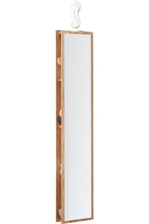 Novel Badezimmerregal, Eichefarben, Holzwerkstoff, 3 F&auml;cher, 30x160x15 cm, Goldenes M, Made in Germany, Typenauswahl, h&auml;ngend, in verschiedenen Holzdekoren 