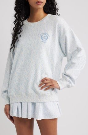 LoveShackFancy Palo Oversize Sweatshirt in Blue Serve at Nordstrom, Size X-Small/small