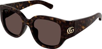 Gucci GG1599SA Asian Fit 002 Womens Sunglasses Tortoiseshell Size 52 - Free RX Lenses - Free RX Lenses