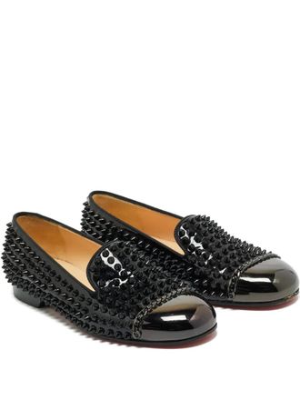 Christian Louboutin Glitz spiked slippers - Black
