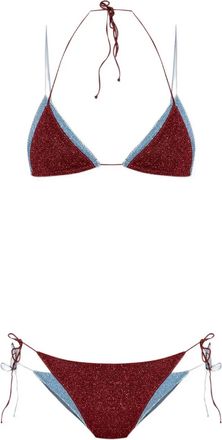 Os&eacute;ree glitter-detailing bikini - Red