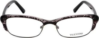 Valentino Glasses, female, Gray, Size: ONE SIZE Lace Detail Eyeglasses