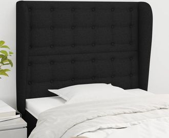 vidaXL Cabecero Con Orejas De Tela Negro 103x23x118/128 Cm Vidaxl