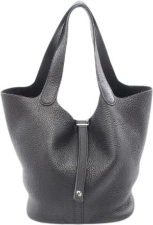 Herm&egrave;s Bolso de mano Pre-owned Picotin Lock MM en piel Taurillon Clemence - Pre-owned - Mujer - Negro - ONE SIZE