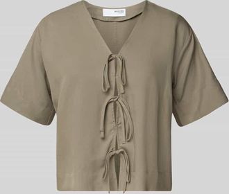 Selected Loose Fit Blusenshirt aus Lyocell-Leinen-Mix Modell NATUK in Oliv, Gr&ouml;&szlig;e 34