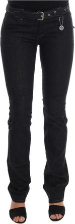 Costume National Slim Donkerblauwe Katoenen Jeans - Dames - Slim Fit Jeans - Blauw - W27 - Katoen - Jeans