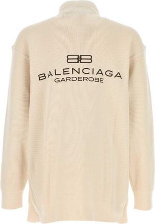 Balenciaga Mens Intertwined Sweater Beige Cotton Polyester