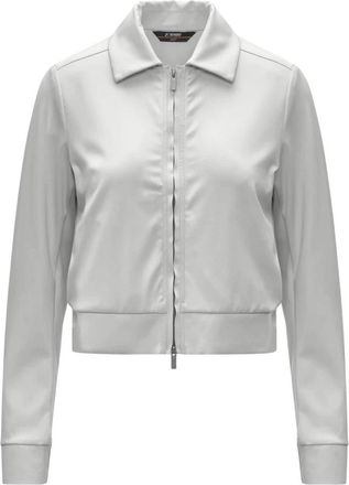 K-Way Felpa in tessuto spacer - Dames - Vesten met rits - Beige - M - Hoodies & sweatvesten