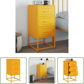 vidaXL vidaXL Comodino industriale - Comodino Giallo Senape 36x39x78 cm in Acciaio
