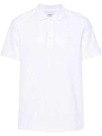 Burberry Polo con ricamo - Bianco
