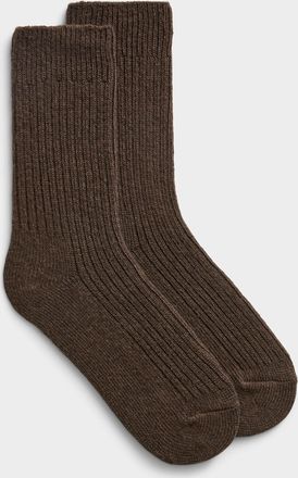Simons Womens Ribbed cashmere-blend socks