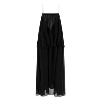 Chlo&eacute; Kleedjes, Dames, Zwart, S, Maxi-jurk met open rug