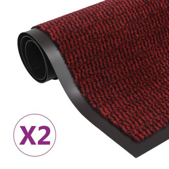 Berkfield Home Dust Control Mats 2 pcs Rectangular Tufted 90x150 cm Red