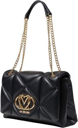 Love Moschino Womens Quilted Polyurethane Shoulder Bag Black