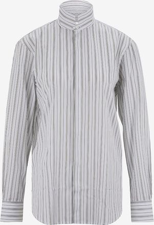 Bourrienne Paris X Stehkragen-Hemd aus gestreifter Popeline Amazon