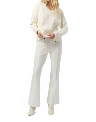 Joseph Ribkoff Heavy Knit Flared Pull-On Pants In Vanilla