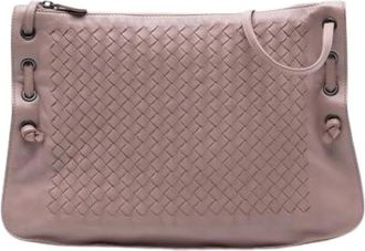 Bottega Veneta Pre-owned Shoulder Bags, female, Pink, Size: ONE SIZE Pre-owned Leather Crossbody Bag