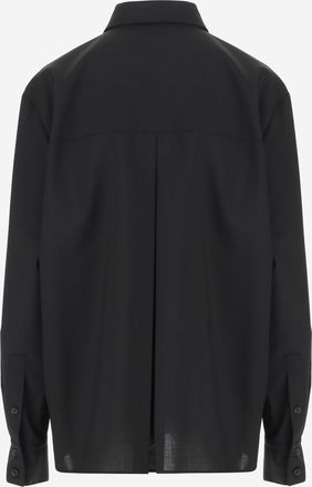 Khaite Womens Yatty Wool Top Shirt Black