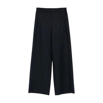 Via Masini 80 Wide Trousers, female, Blue, Size: 3XL Wool Blend Trousers