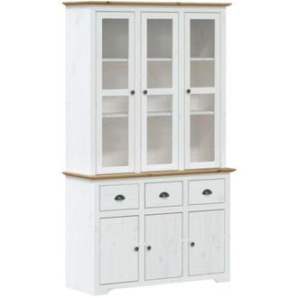 vidaXL Vidaxl - Aparador Alto Bodo Madera Pino Blanco Marr&oacute;n 115,5x43x200,5 Cm