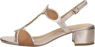 Marco Tozzi Sandalen Hak - Dames - Sandalen met hakken - Beige - 39 EU - Leer - Schoenen