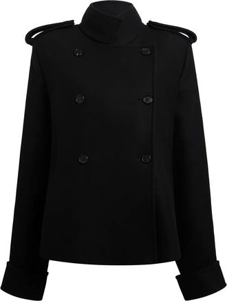 Khaite double-breasted epaulet jacket - women - Fabric - M - Black