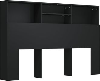 vidaXL Mueble Cabecero Negro 160x19x103,5 Cm Vidaxl