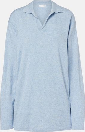 The Row Niosa cotton and linen polo sweater