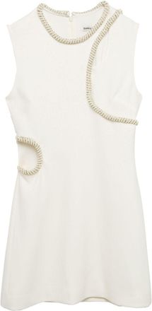 SIMKHAI Kat crystal-embellished sleeveless dress - women - Polyester/Acetate/Polyester - 6 - White