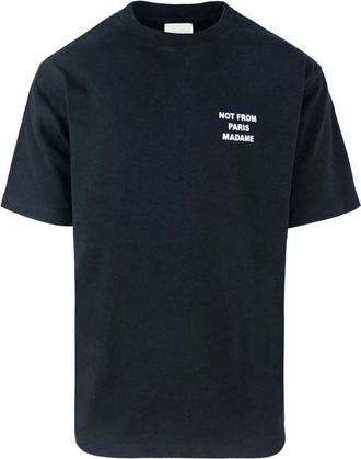 Dr&ocirc;le de Monsieur Le T-Shirt Slogan - Heren - T-shirts - Zwart - XL - Katoen - Tops