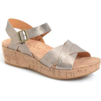 Kork-ease Myrna 2.0 Cork Wedge Sandal in Soft Gold Metallic at Nordstrom, Size 11