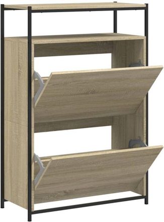vidaXL Shoe Cabinet Sonoma Oak 75x34x112 cm Engineered Wood Vidaxl