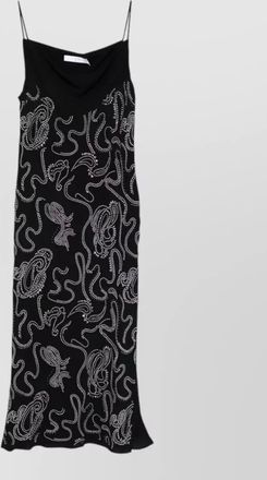 Iro studded sleeveless cowl neck midi dress