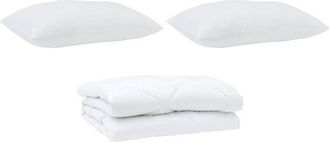 vidaXL Duvet with Pillow 3 pcs White Microfibre vidaXL