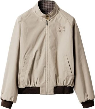 Miu Miu Bomber reversibile in pied-de-poule - Toni neutri
