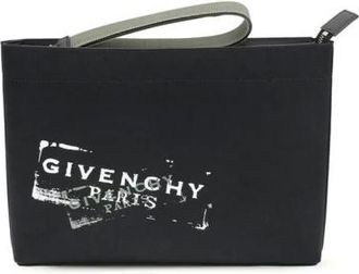 Givenchy Bags, male, Black, Size: ONE SIZE Logo Print Rectangular Clutch