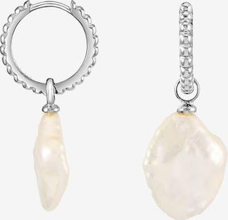 Dower & Hall Timeless Keshi Pearl Hoops in Sterling Silver at Nordstrom