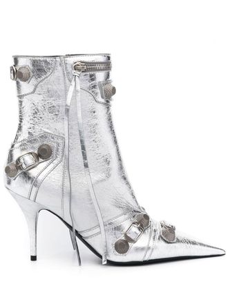Balenciaga Stivaletti Cagole metallizzati 90mm - Argento