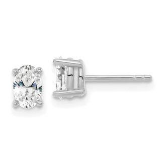 Diamond2Deal 14k Gold 2/3 ct Oval Lab Grown Diamond Stud Earrings VS Clarity, G-H Color